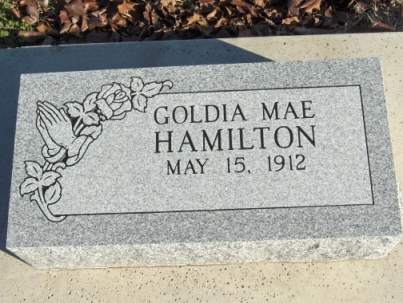 Goldie Hamilton's Headstone